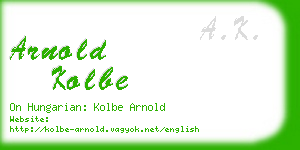 arnold kolbe business card